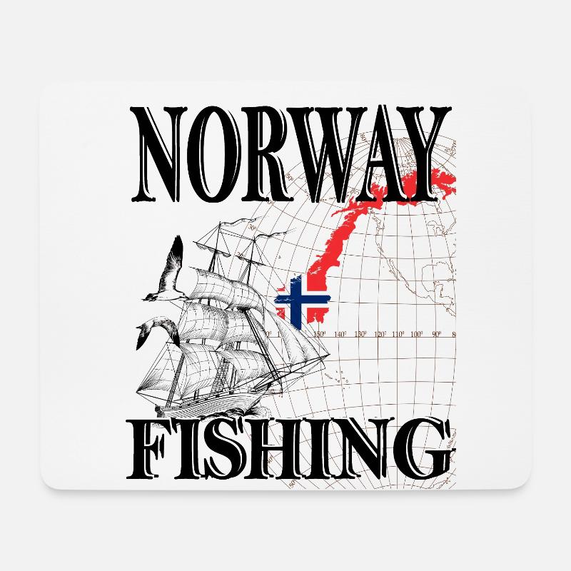 Norway -Norge-Norwegen -Angeln - Mousepad (Querformat) - Weiß