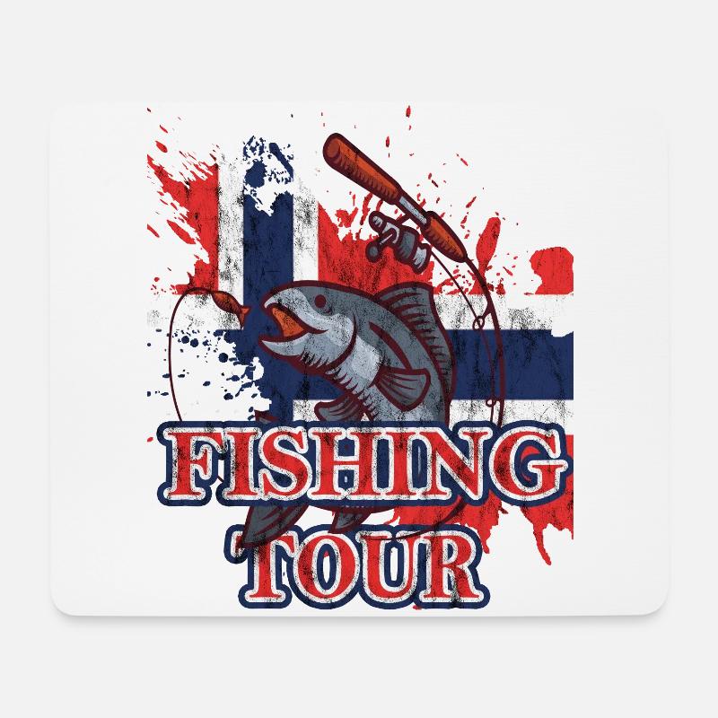 Fishing Tour - Mousepad (Querformat) - Weiß