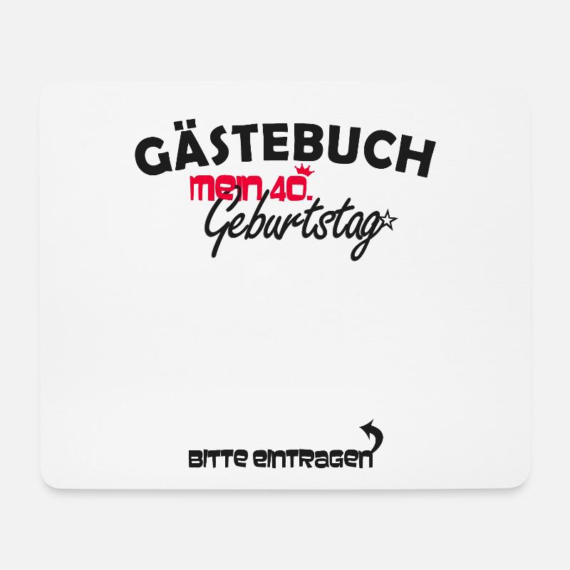 40. Geburtstag Party Gästebuch 40 Jahre - Mousepad (Querformat) - Weiß