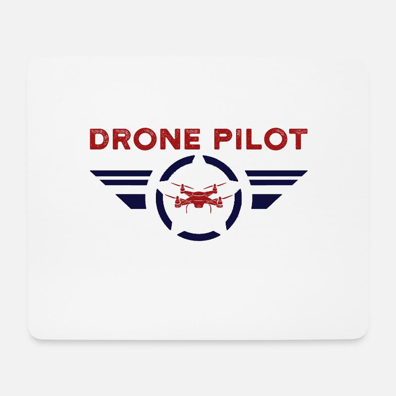 Drohnenpilot - Mousepad (Querformat) - Weiß