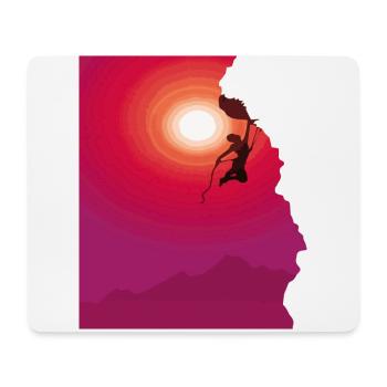 Klettern Bergsteigen Sonnenaufgang Geschenk - Mousepad (Querformat) - Weiß - Vorne