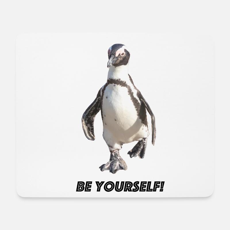 Pinguin be yourself - Mousepad (Querformat) - Weiß