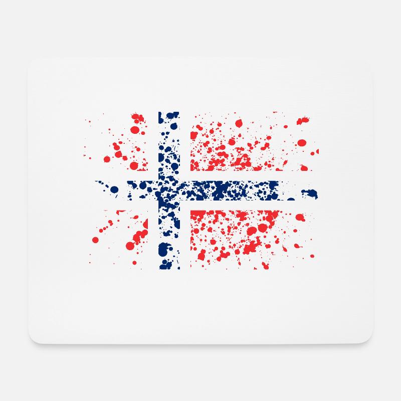 Norwegen Flagge Flecken - Mousepad (Querformat) - Weiß