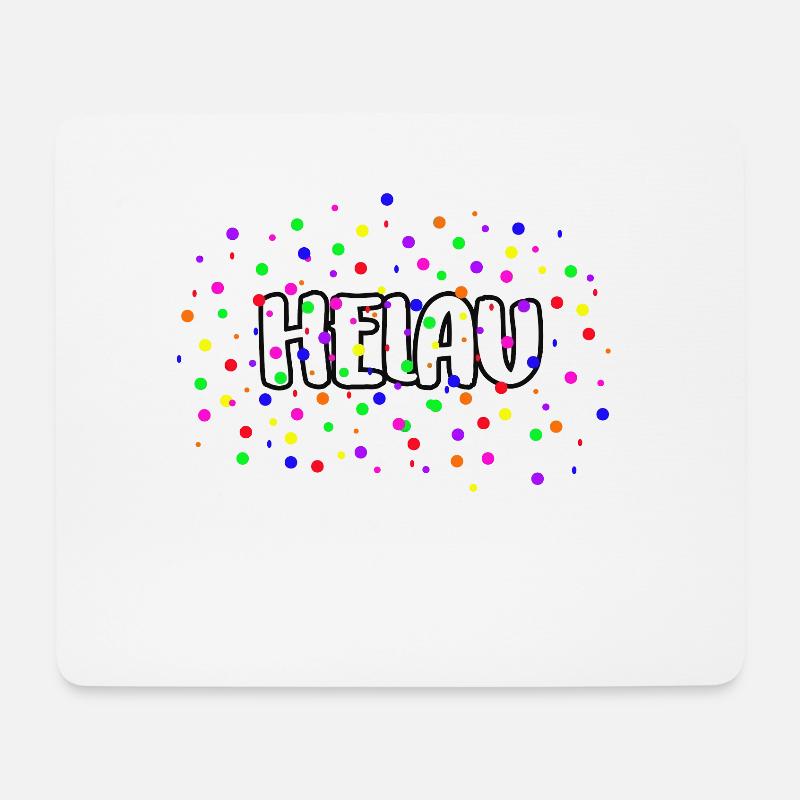 HELAU KONFETTI FASTNACHT FASCHING ROSENMONTAG FUN - Mousepad (Querformat) - Weiß