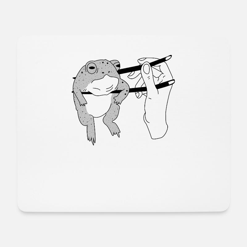Satire Funny Frog Chopsticks Asian Gift - Mouse Pad (horizontal) - white