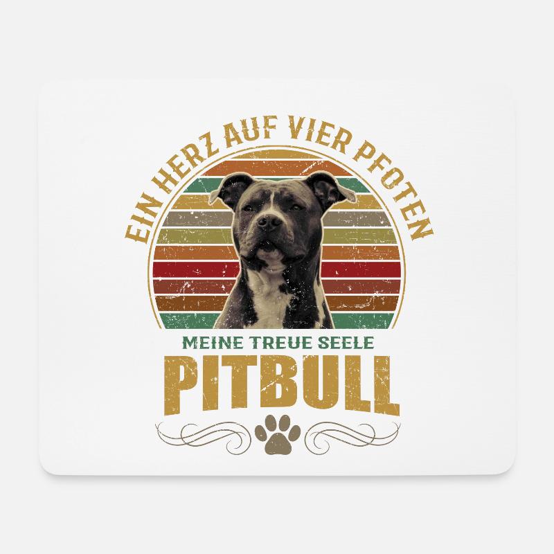Pitbull - Mousepad (Querformat) - Weiß