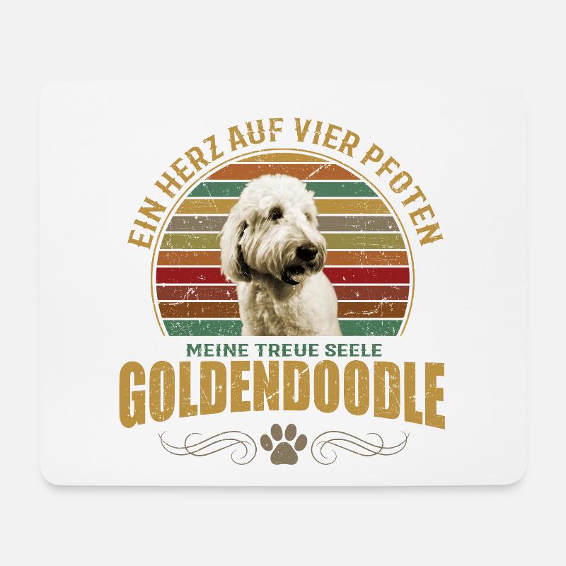 Golden Doodle - Mousepad (Querformat) - Weiß