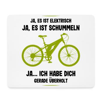 E-Bike Ich habe Dich Überholt Biker Fahrrad Spruch - Mousepad (Querformat) - Weiß - Vorne