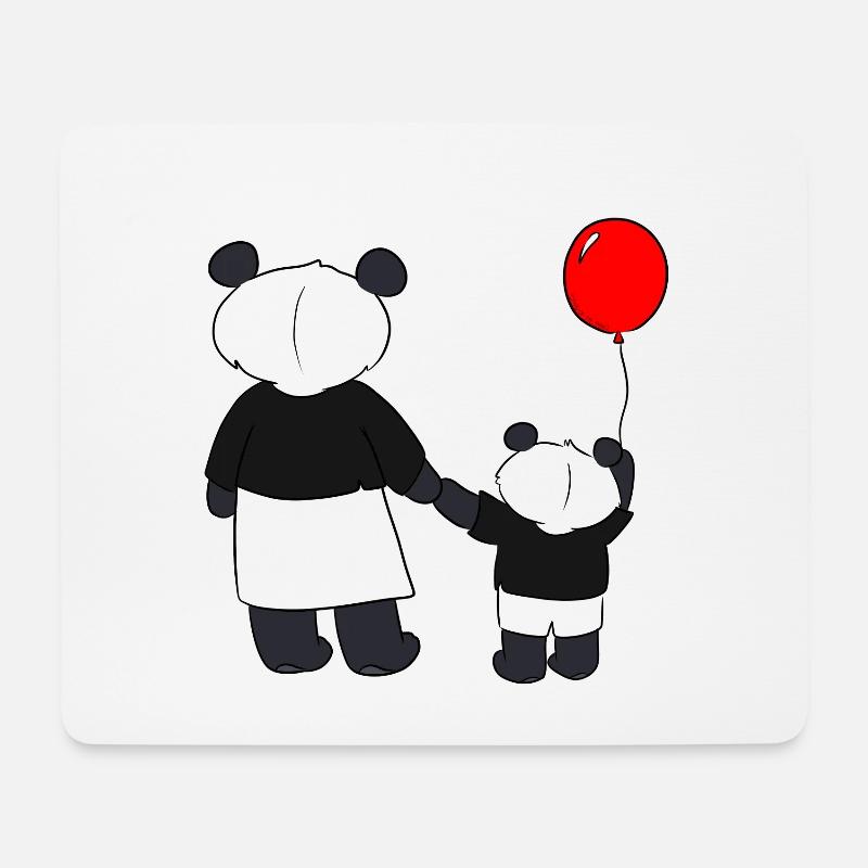 Mama Panda - Mousepad (Querformat) - Weiß