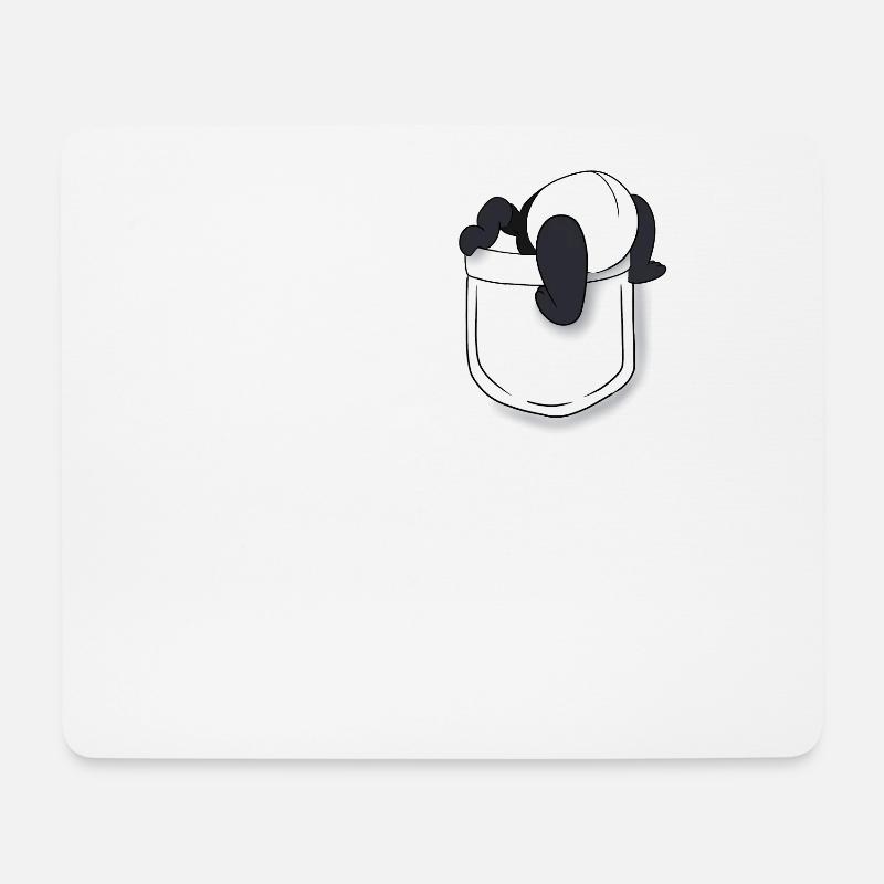 Pocket Funny Panda - Mouse Pad (horizontal) - white