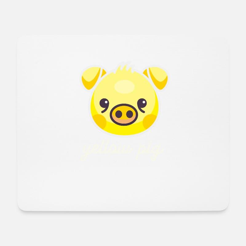 Yellow Pig - Gelbes Schwein - Mousepad (Querformat) - Weiß