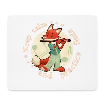 Keep calm practice flute Querflöte Fuchs - Mousepad (Querformat) - Weiß - Vorne