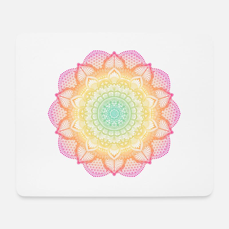 Yoga Goa Mandala Blume des Lebens Geschenkidee - Mousepad (Querformat) - Weiß