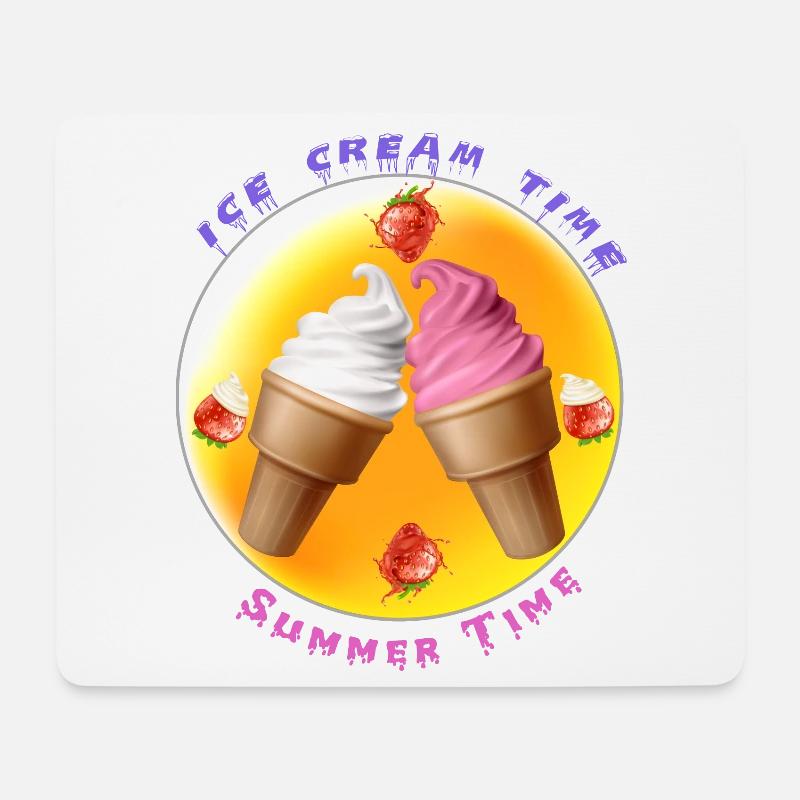 Eiscreme Zeit - Sommer Zeit - Mousepad (Querformat) - Weiß