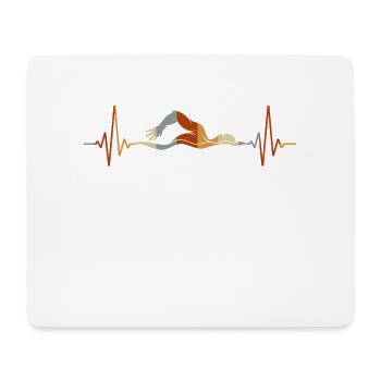 Herzschlag schwimmen, Geschenk für Schwimmer - Mousepad (Querformat) - Weiß - Vorne