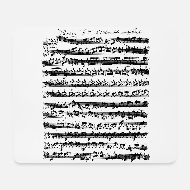 Bach Partita Für Violine E-Dur Preludio - Mousepad (Querformat) - Weiß