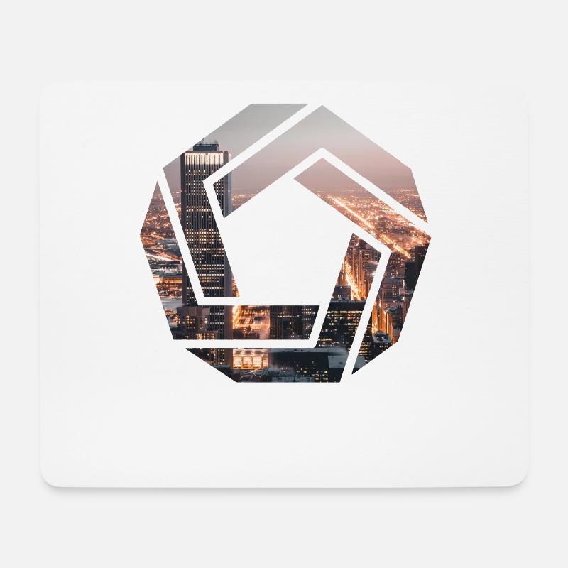 Sechseck City Knoten - Mousepad (Querformat) - Weiß