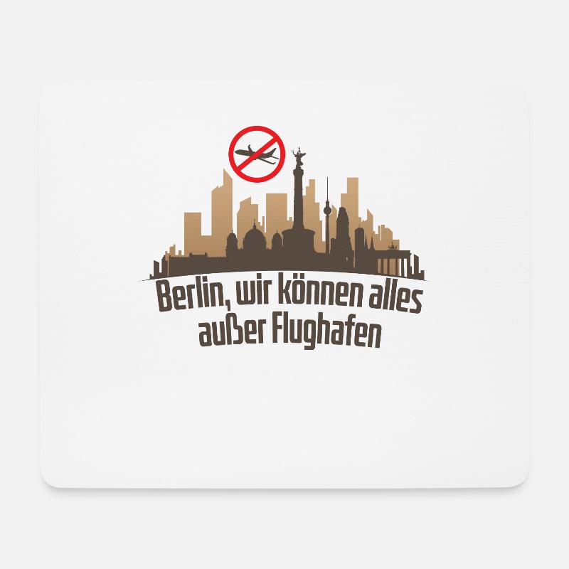 Berlin Skyline ohne Flughafen - Mousepad (Querformat) - Weiß