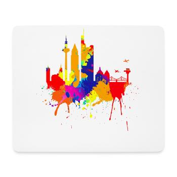 Frankfurt Skyline Bunte Farben Malerei Kunst Liebe - Mousepad (Querformat) - Weiß - Vorne