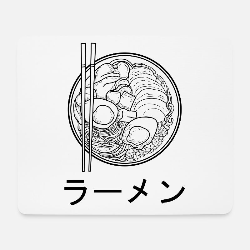 Ramen Japan Tshirt - Mousepad (Querformat) - Weiß