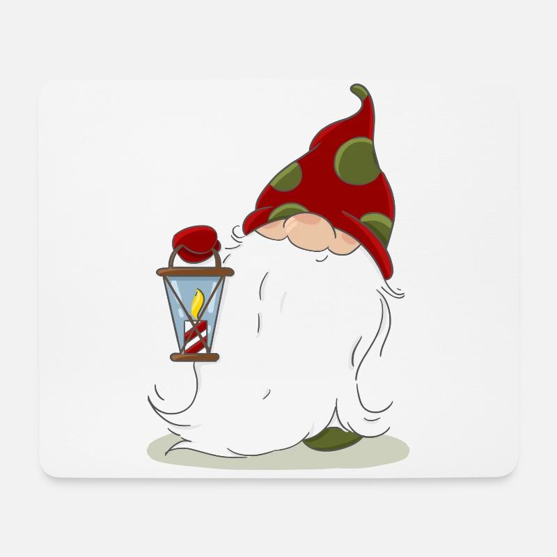 Weihnachten nordische Elf Wichtel Zwerg Laterne - Mousepad (Querformat) - Weiß