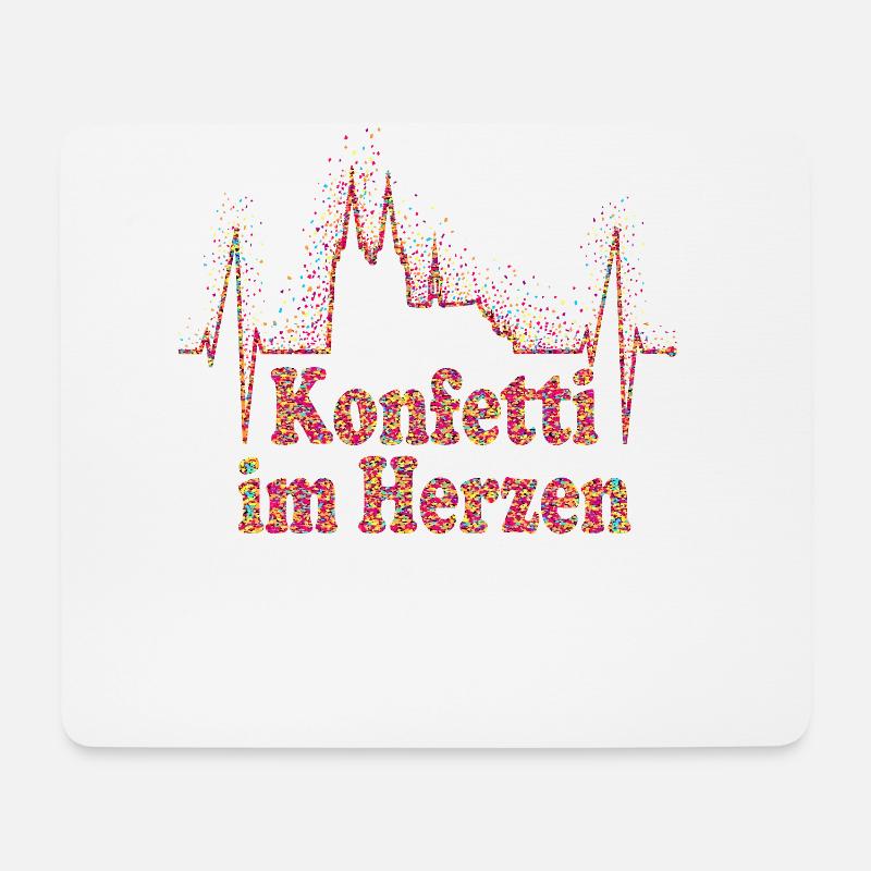 Köln Herzschlag Konfetti Im Herzen Karneval Kölner - Mousepad (Querformat) - Weiß