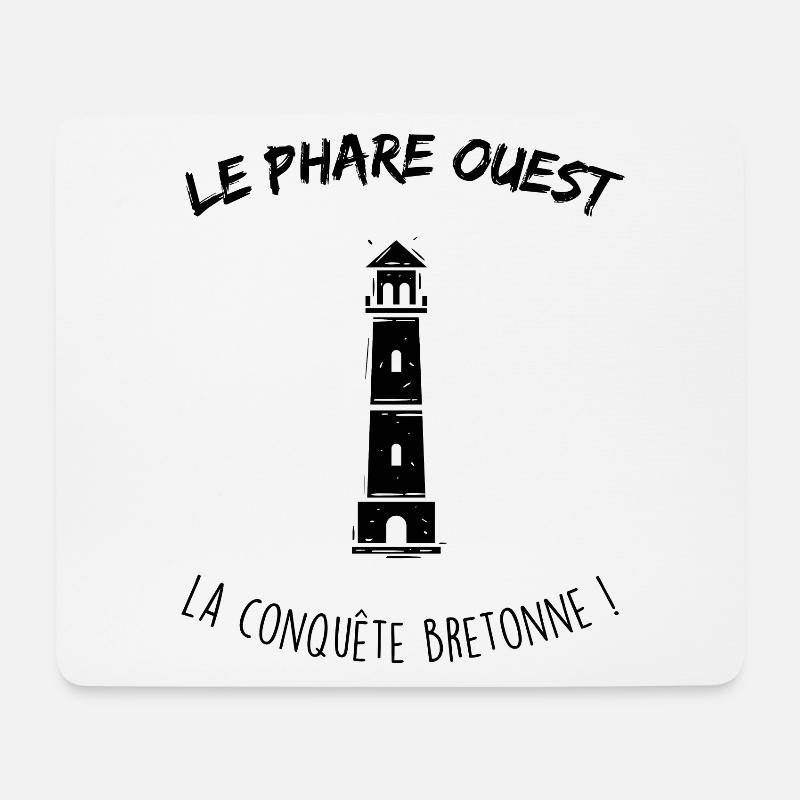 Le phare ouest - Tapis de souris (format paysage) - blanc