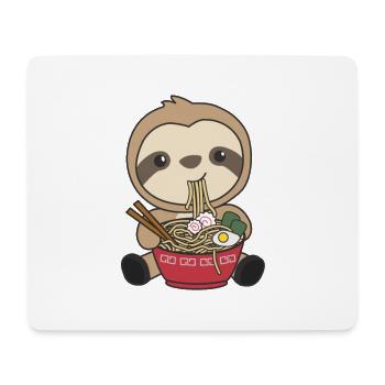 Faultiere essen Ramen Süße Kawaii Nudeln Faultier - Mousepad (Querformat) - Weiß - Vorne