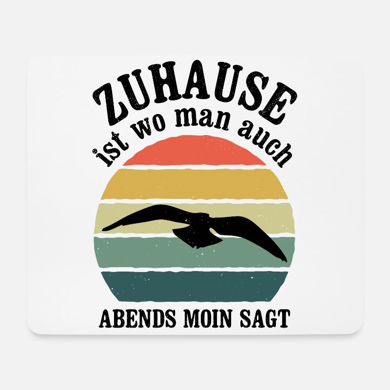 Ostsee Zuhause Ist Wo Man Auch Abends Moin Sagt No - Mousepad (Querformat) - Weiß