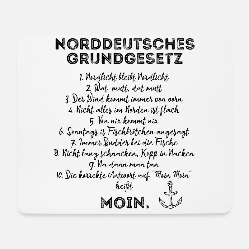 Norddeutsches Grundgesetz Nordsee Moin Urlaub Plat - Mousepad (Querformat) - Weiß
