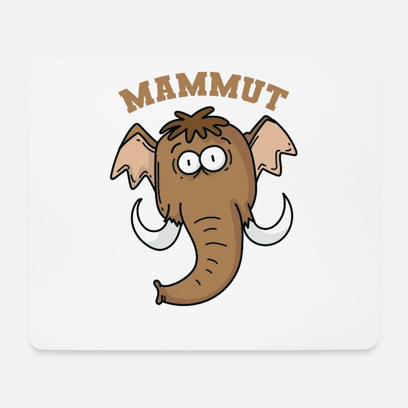 Mammut mit kurzem Rüssel - Mousepad (Querformat) - Weiß