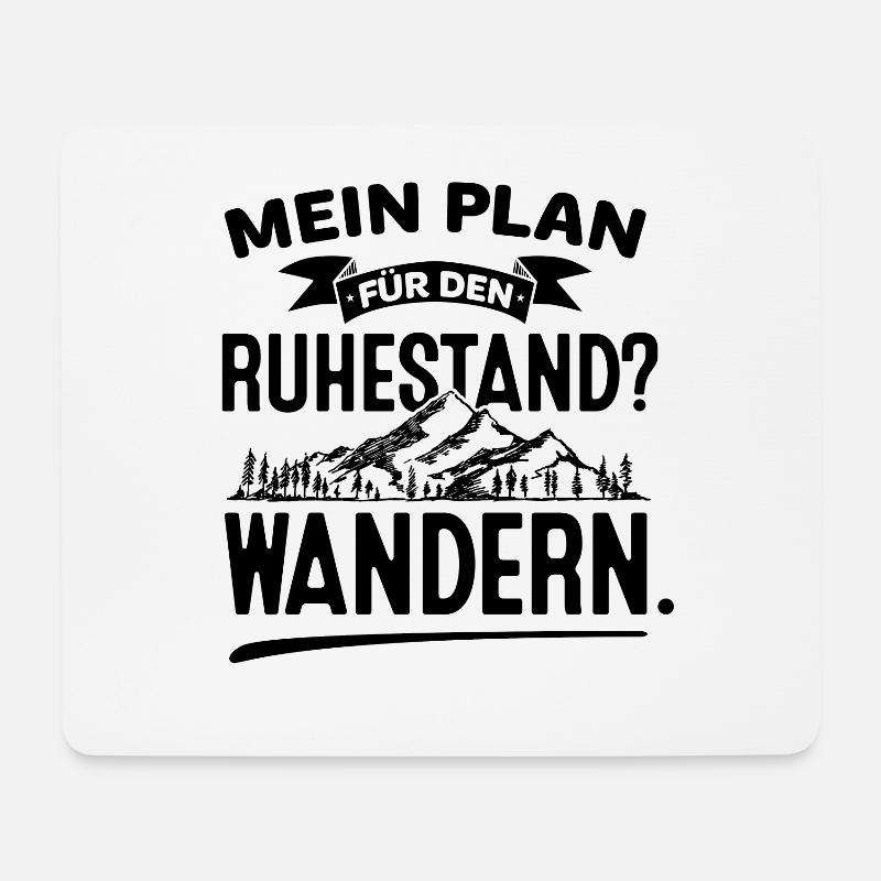Wanderer Mein Plan Für Den Ruhestand Wandern Alpen - Mousepad (Querformat) - Weiß