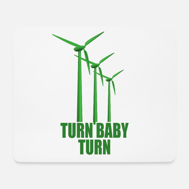 Windrad Turn Baby Turn Windkraft Strom Erneuerbare - Mousepad (Querformat) - Weiß