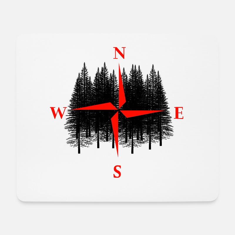 Wald Natur Wildnis Expedition Wandern Richtung - Mousepad (Querformat) - Weiß