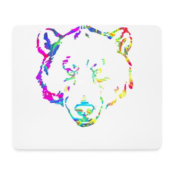 Bär marmoriert - Mousepad (Querformat) - Weiß - Vorne