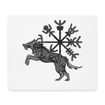 Wikinger Wolf Keltische Knoten Runen Kompass - Mousepad (Querformat) - Weiß - Vorne