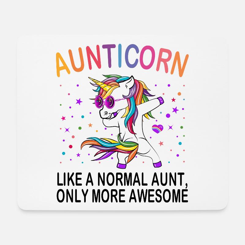 Dabbing Aunticorn Lieblingstante Aunti Einhorn - Mousepad (Querformat) - Weiß