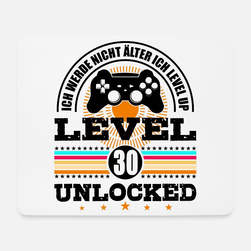 30 Geburtstag Geschenk Level 30 Complete Zocken - Mousepad (Querformat) - Weiß