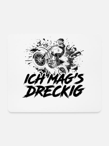 Ich Mags Dreckig Motocross Motorradfahren Enduro D - Mousepad (Querformat) - Weiß