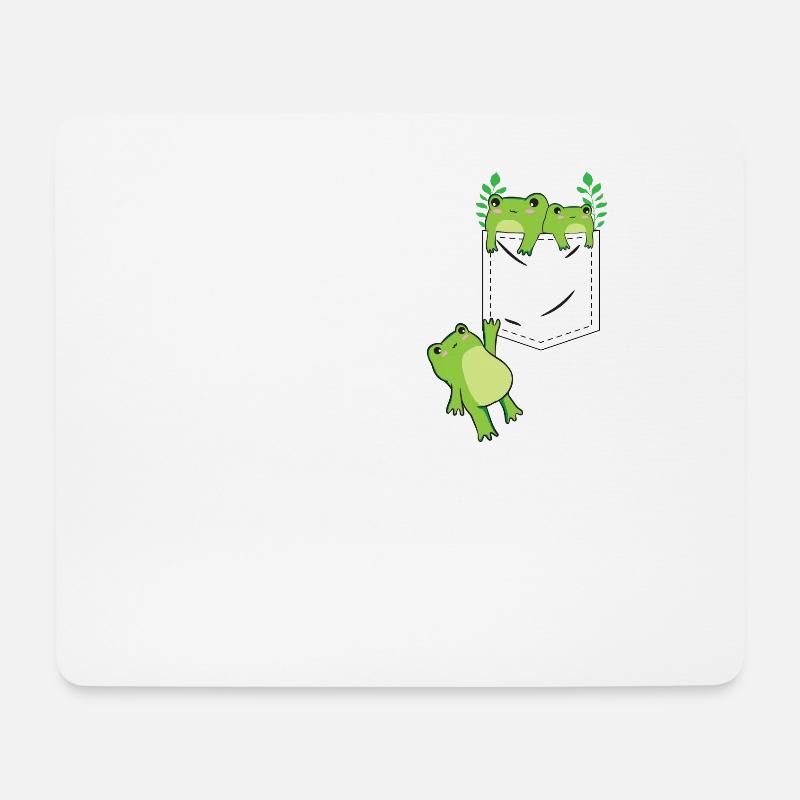 Cottagecore Aesthetic Kawaii Frosch In A Pocket - Mousepad (Querformat) - Weiß