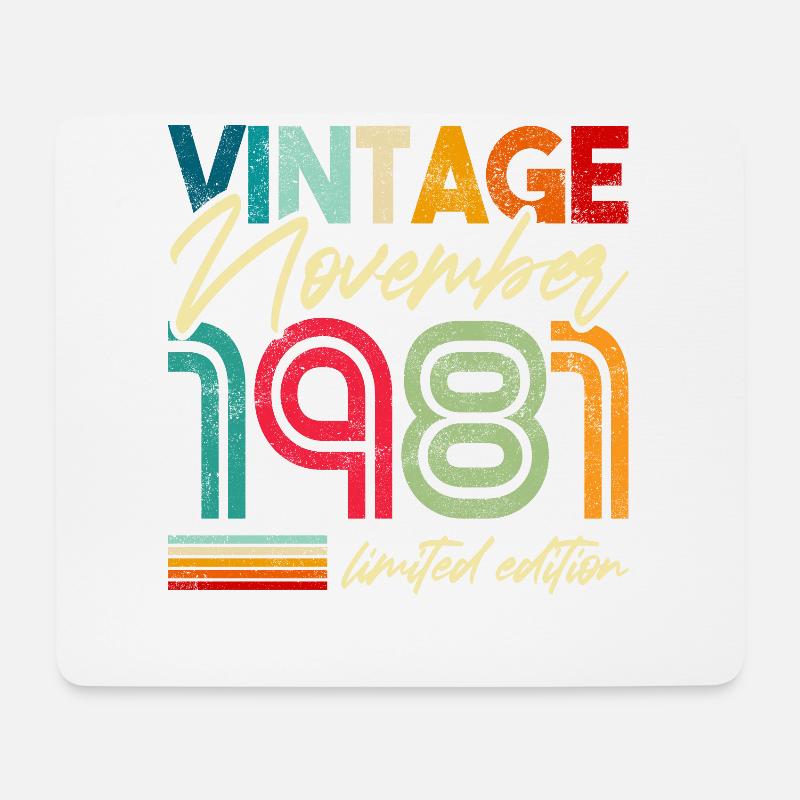 40.Geburtstag Retro Vintage November 1981 - Mousepad (Querformat) - Weiß