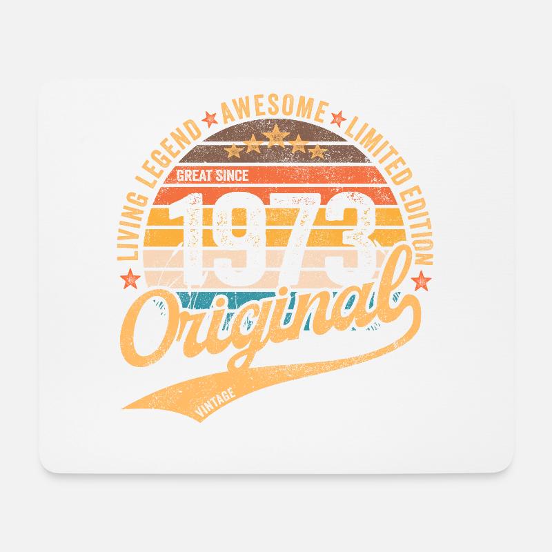 1973 Geburtstag Retro Vintage geboren im Jahr 1973 - Mousepad (Querformat) - Weiß