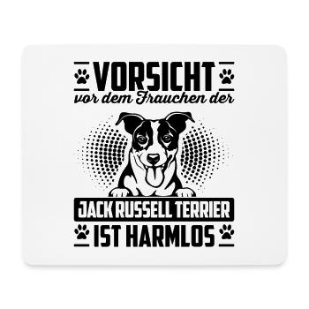 Vorsicht Vor Dem Frauchen Der Jack Russel Ist Harm - Mousepad (Querformat) - Weiß - Vorne