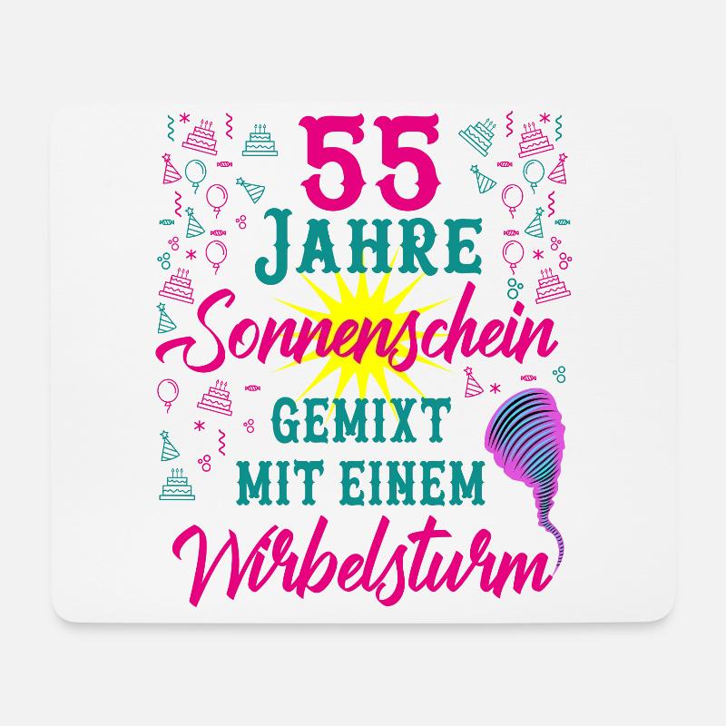 55 Geburtstag Frauen Geschenk 55 Jahre Geburtstag - Mousepad (Querformat) - Weiß