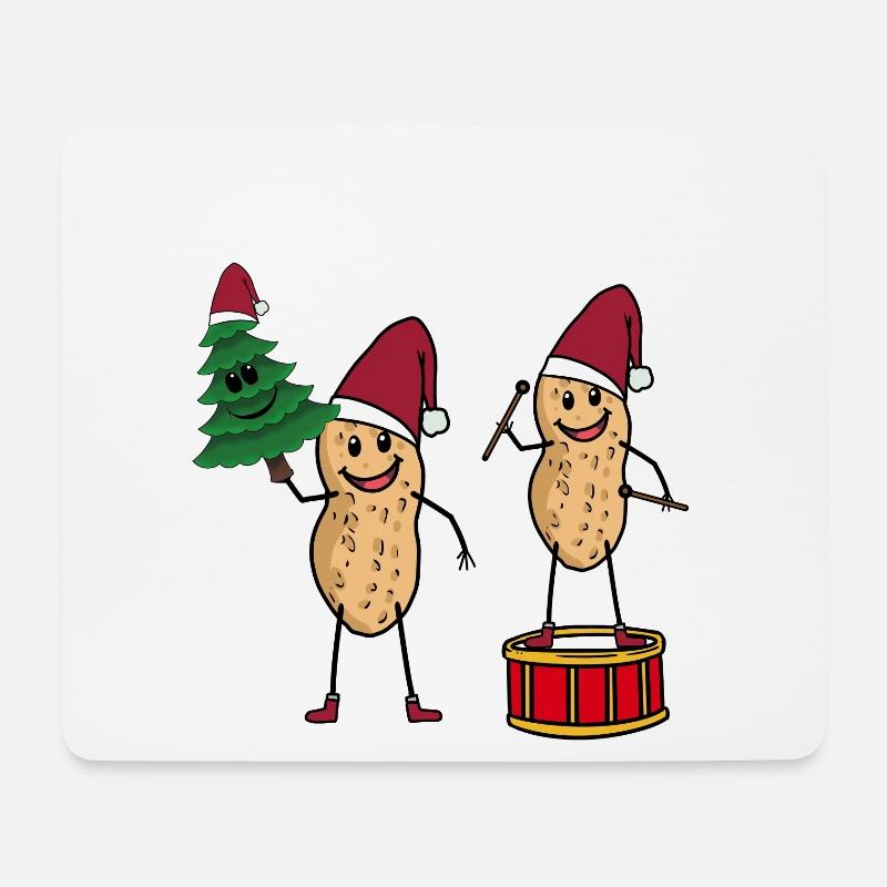 Weihnachtsmann Erdnuss Tannenbaum Xmas Christmas - Mousepad (Querformat) - Weiß