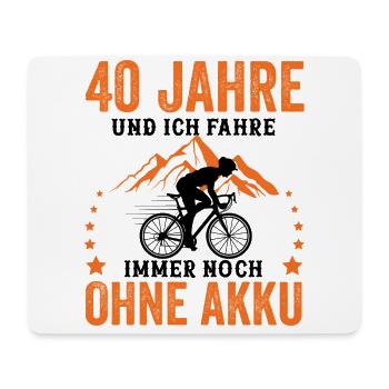 40 Geburtstag 40 Ehrentag 40 Jubiläum Radsport - Mousepad (Querformat) - Weiß - Vorne