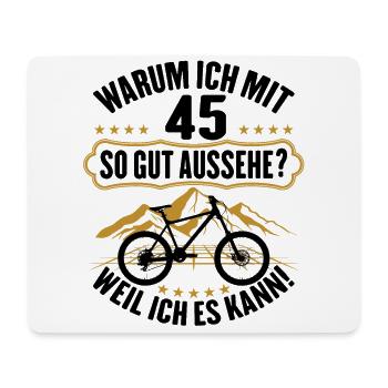 45 Geburtstag 45 Ehrentag 45 Jubiläum Fahrrad - Mousepad (Querformat) - Weiß - Vorne