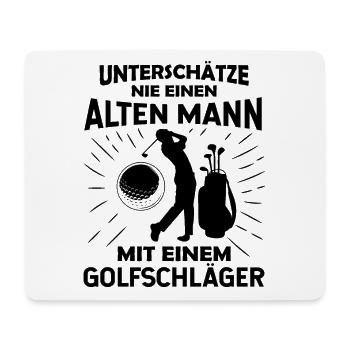 Unterschätze Niemals Einen Alten Mann Mit Einem Go - Mousepad (Querformat) - Weiß - Vorne