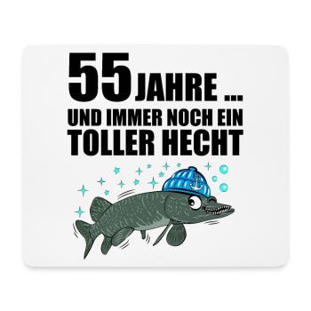 Anglergeschenk zum 55 Geburtstag 55 Ehrentag - Mousepad (Querformat) - Weiß - Vorne