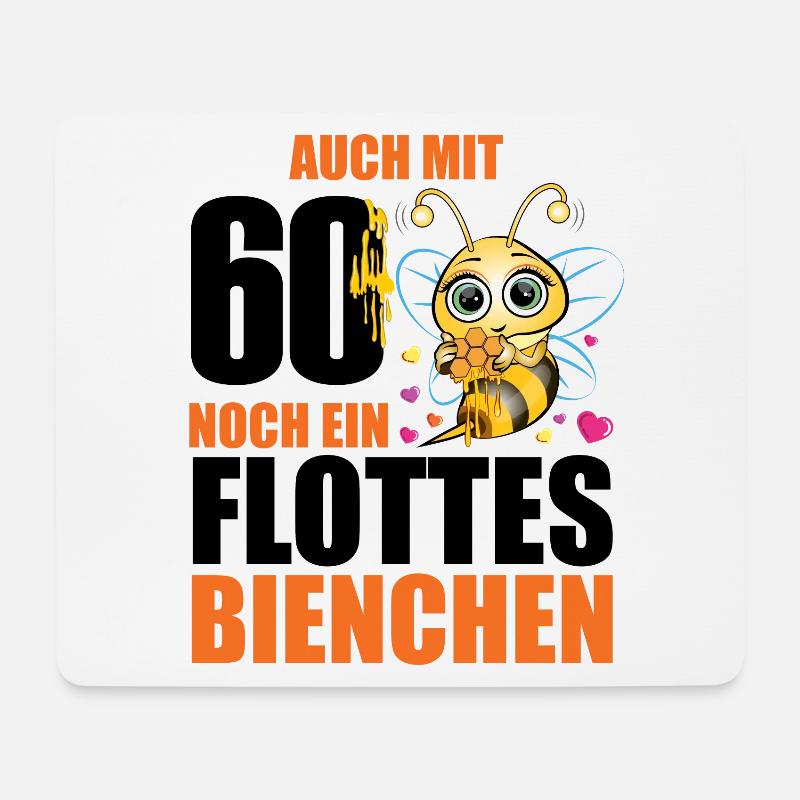 60 Geburtstag Frauen Geschenk lustig Biene Imker - Mousepad (Querformat) - Weiß